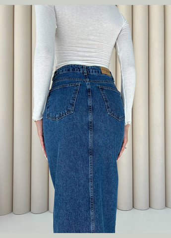 Синяя джинсовая однотонная юбка Larionoff