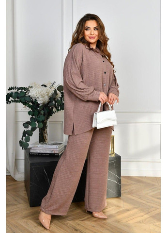 Костюм весенний, из жатого льна Код ФЛ-3772, мокко, размер 60-62 No Brand (355469580)