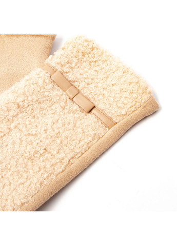 Перчатки Smart Touch женские искусственный мех каракуль / экозамш бежевые ЭЛИЗ LuckyLOOK 239-005 (322780099)