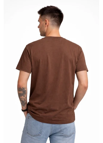 Коричневая мужская футболка calpoly коричневая 26127506 с коротким рукавом No Brand