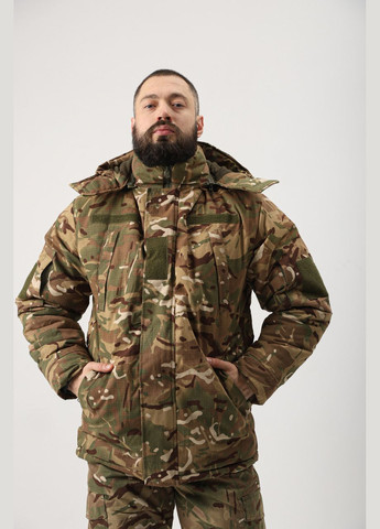 Тактический зимний бушлат мультикам рип-стоп,военный водоотталкивающий армейский бушлат мультикам Undolini (346529822)