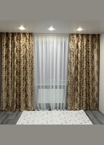 Готовый комплект штор (2шт) блекаут софт кофейного цвета 150х270см No Brand (323014108)