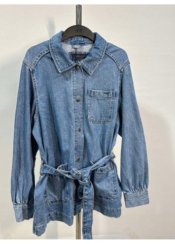 Синя демісезонна жіноча універсальна джинсова куртка під пояс (57702) m синя M&S