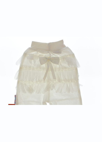 Бежевые демисезонные джоггеры штаны для девочки трикотажные с рюшами бежевые 62 см (33180) BABYKROHA