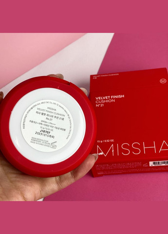 Тональный крем-кушон Velvet Finish Cushion SPF50+/PA+++ №21 MISSHA (302489973)