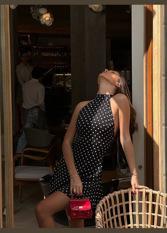 Чорно-білий святковий, коктейльна, кежуал, повсякденний, відвертий, джинсова, вечірня сукня Україна в горошок