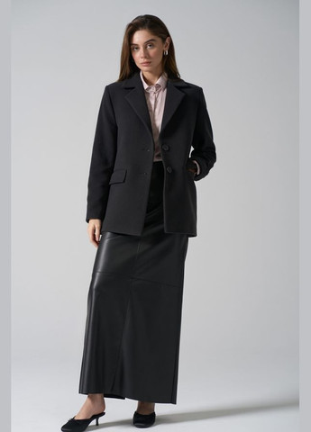 Темно-сіре демісезонне Напівпальто оверсайз з вовною та кашеміром (563) Bellise