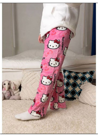 Рожева всесезон піжамні штани жіночі розмір l (10163) Hello Kitty