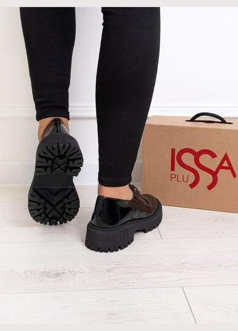 Черные лаковые туфли со шнуровкой ISSA PLUS