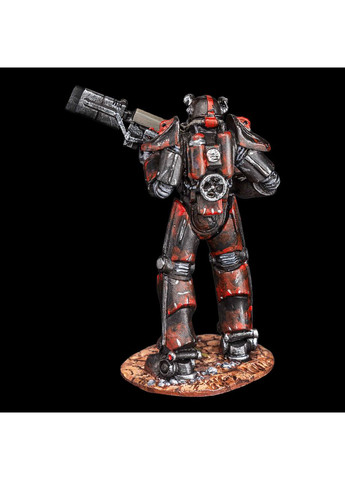 Статуетка фарбована Силова броня Т-45 з гри "Фоллаут" із гвинтівкою Гаусса 6,5 см з металу та олова, колекційна, антикваріат, Artfactory (361860861)