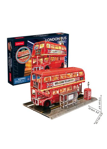 Пазл Cubic Fun Трехмерная головоломка-конструктор City Line Лондонский автобус с LED подсветкой (L538h) CubicFun Тривимірна головоломка-конструктор City Line Лондо (366157842)