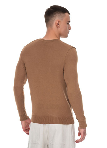 Коричневий бавовняний тонкий чоловічий светр SVTR