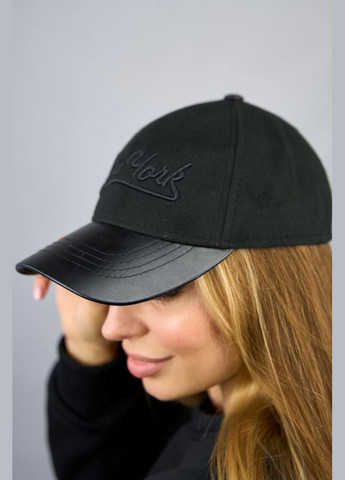 Кашемірова бейсболка унісекс зі шкіряним козирком New York Braxton (314744644)