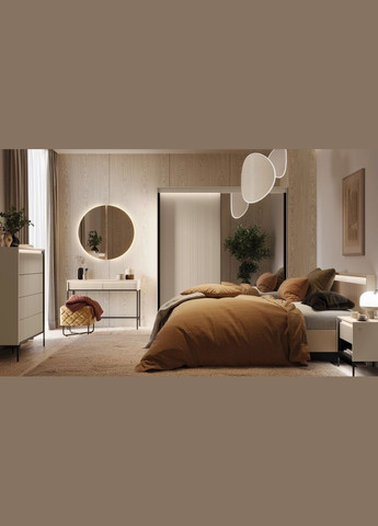 Шкаф-купе 2д Trend TS-01 с зеркалом и подсветкой бежевый LENART (356683947)