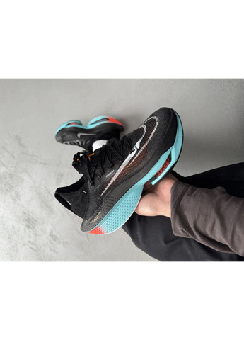 Чорні Осінні кросівки чоловічі nike air zoom alphafly next% 2 black / blue найк аір зум No Brand
