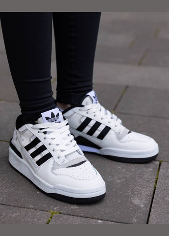Білі кросівки Vakko Adidas Forum Low White Black