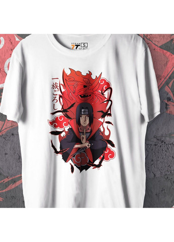 Біла футболка з принтом наруто - ітачі сусано 2 we No Brand