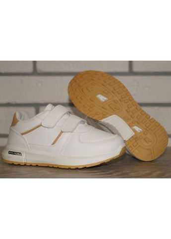 Білі осінні кросівки дитячі демісезонні білі з бежевим W.Niko Fashion