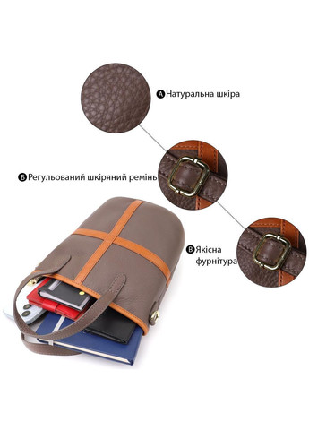 Сумка шоппер женская из натуральной кожи через плечо Серый 40697 Vintage (361970417)