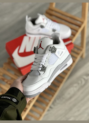 Кросівки жіночі і чоловічі Nike Air Jordan 4 Retro White Oreo white | Найк Аір Джордан 4 Ретро Вайт Орео білі No Brand білі всесезони (307288679)