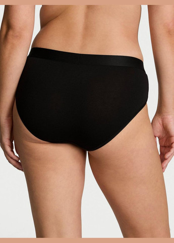 Женские трусики хипстеры Logo Shine Patch черные Victoria's Secret (317618274)