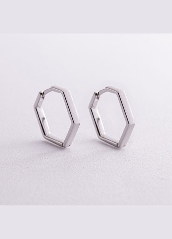 Серебряные серьги Шестиугольники 902-01270 Oniks (264023121)