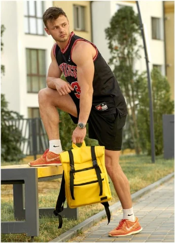 Рюкзак мужской из экокожи ролл RollTop LTT желтый Sambag (301871858)