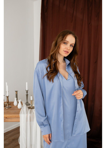 Сорочка з шовку блакитна Bessa (280930763)