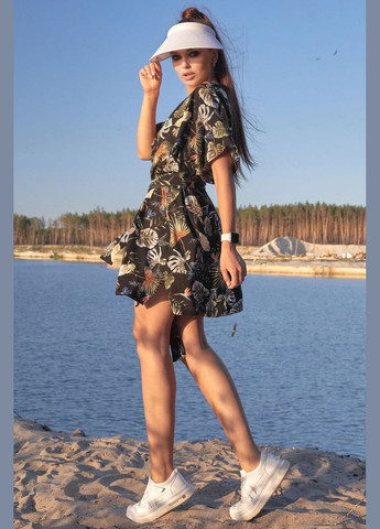 Туника пляжный цветочный принт. Черный Seventeen (340108410)