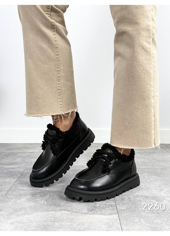 No Brand Стильні жіночі лофери лофери чорний з натуральна шкіра, — зима (362577198)