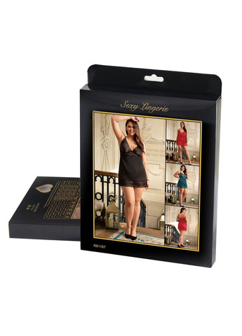 Чорний демісезонний мереживний пеньюар star night з трусиками, чорний, m No Brand