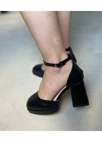 No Brand Святкові жіночі туфлі Мері Джейн на грубих підборах чорні LB10035 чорний з, — (352767502)