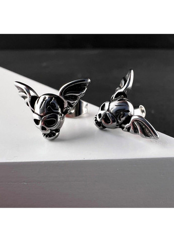 Готичні панк сережки у вигляді черепа із медичної сталі ES-070 No Brand (299330435)