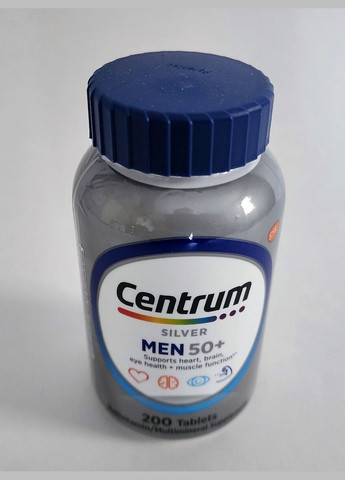 Вітамінномінеральний комплекс для чоловіків віком від 50 років Silver Men 50+ 200 таблеток Centrum (280265952)