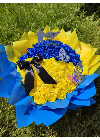 Букет троянд зі стрічок у горщику No Brand (368672316)