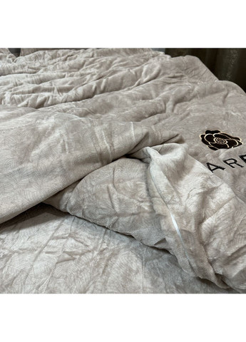 Розкіш велюру: постільна білизна євро бежевого кольору (Velvet Touch). Простирадло на резинці. Підковдра 200*230см. No Brand (370278918)