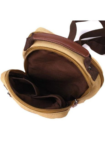 Сумка слінг чоловіча через плече на одну шлейку із міцного текстилю середня Пісочний 35736 Vintage (343339770)