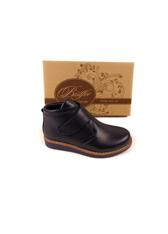 Синие повседневные осенние кожаные демисезонные ботинки для мальчиков, тм Bistfor