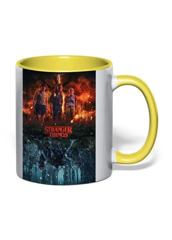 Чашка с печатью "Очень странные дела / Stranger Things" №23 330 мл (цвет жёлтый) (42230) No Brand (395356849)