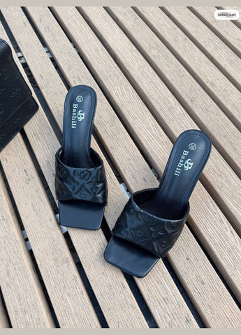 Жіночі мюлі на підборах в стилі бренду луі віттон білий колір еко шкіра No Brand (337169348)