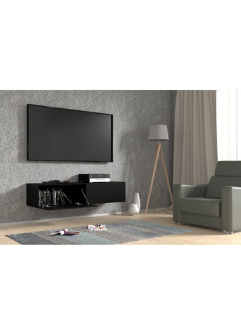 Тумба под телевизор с глянцевым фасадом Bingo 140 черная Bim Furniture (291124460)