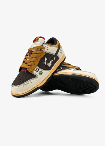 Коричневые всесезонные кроссовки мужские nike sb dunk low x stussy 40th brown | найк сб данк низкие коричневые No Brand