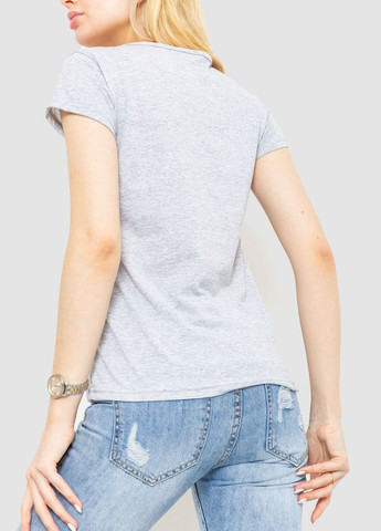 Серая демисезон футболка женская с принтом, цвет белый, Ager