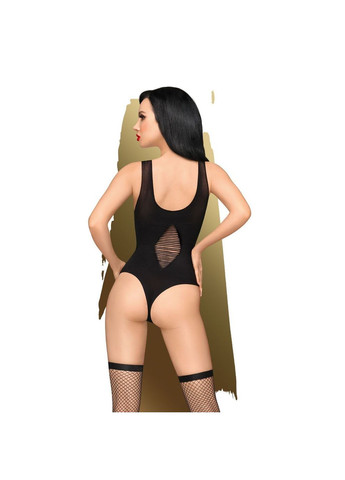 Боді Hotter Than Hell S/L Black, непрозоре, вирізи, декольте, імітація шнурівки, панчохи, Penthouse (371391415)