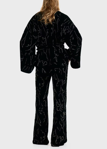 Черный женский жакет H&M с абстрактным узором - всесезон