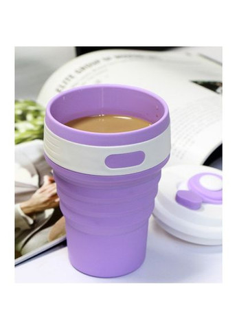 Складывающаяся силиконовая чашка Collapsible. Лилова No Brand (337347199)
