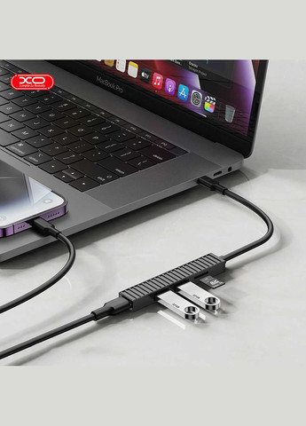 USB-хаб USB Type-C 3-в-1 (HUB014B.black) XO (336952320)