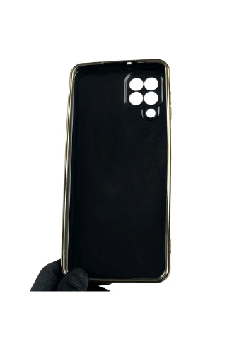 Чохол для Galaxy M22 4G (SM-M225F) із золотою окантовкою із захистом камери на самсунг м22 чорний Samsung (366019849)