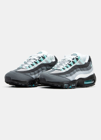 Сірі всесезон кросівки чоловічі nike air max 95 gray mint black | найк аір макс 95 сірі чорні No Brand