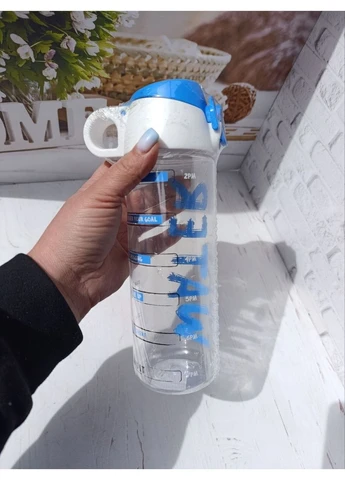 Бутылка для воды Hanger-New Water пластиковая 750 мл Прозрачный с голубым 161407-055 Herevin (392107540)